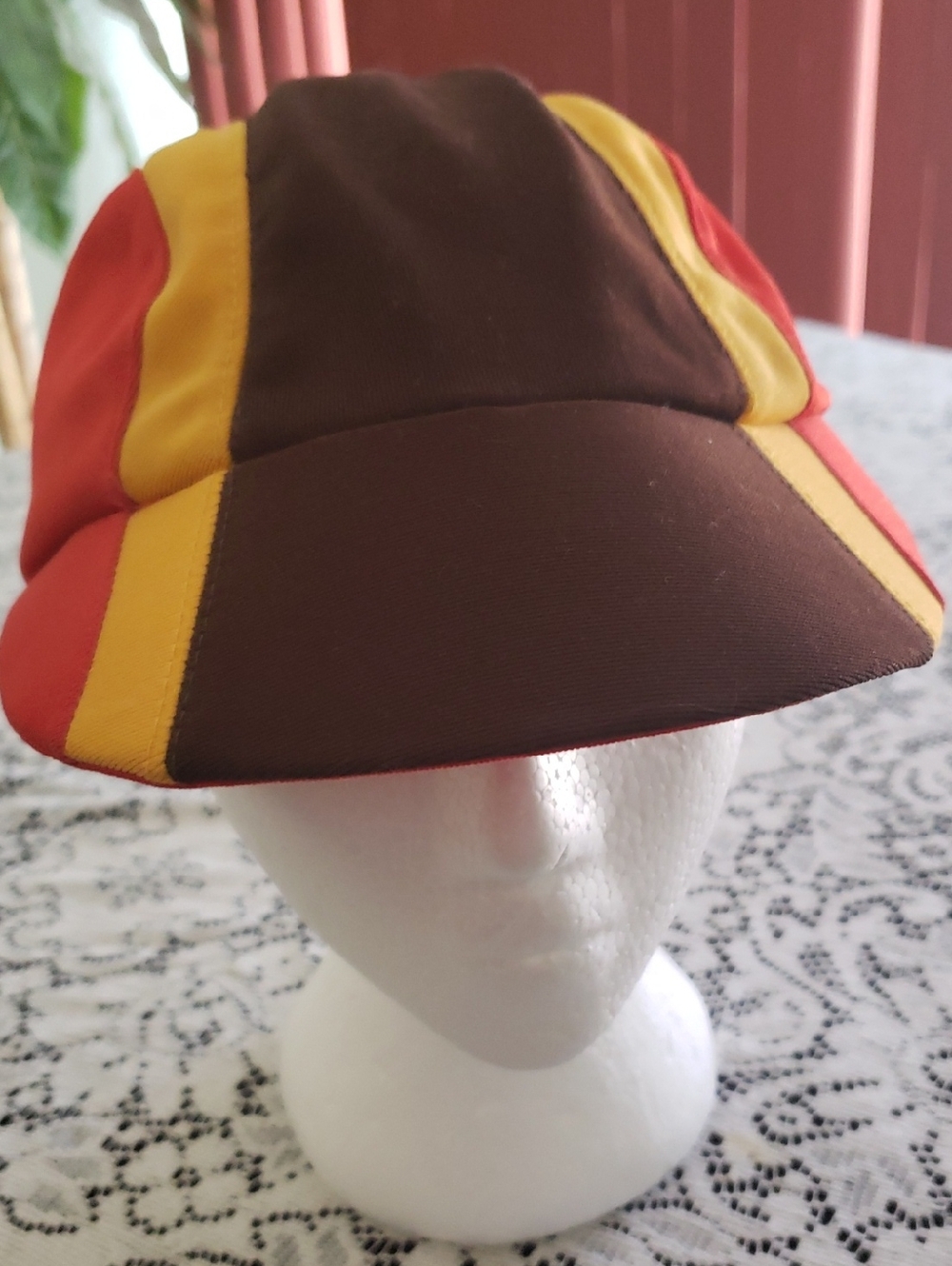 Vintage Burger King cap.  Brown, Yellow & Red Colorblock.